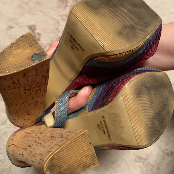 Vintage FRH Retro Rainbow Platform Sandals - Picture 4 of 4